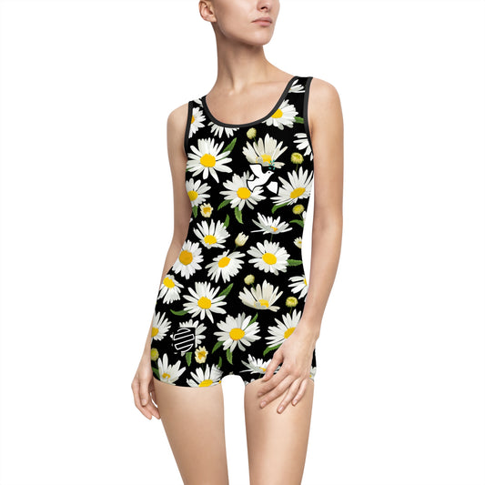 Women's  Retro One-Piece Swimsuit — Vintage Floral