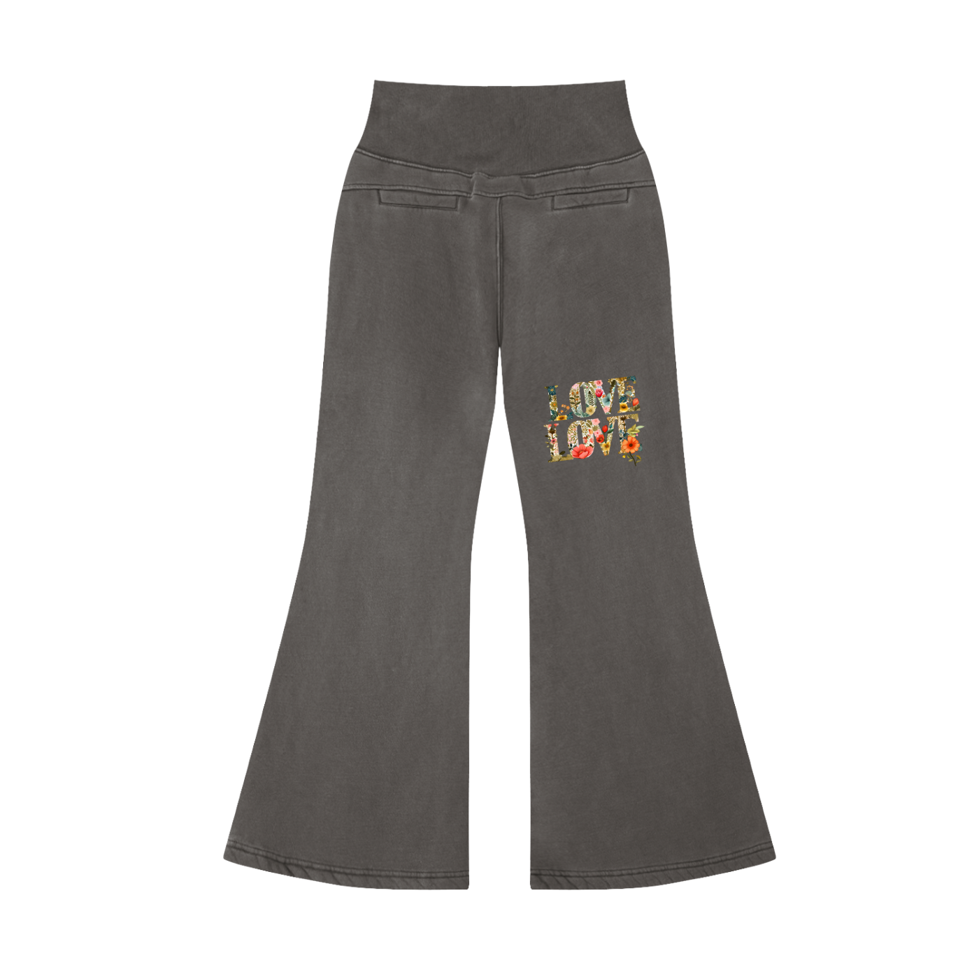 Vintage Washed Flared Fleece Pants