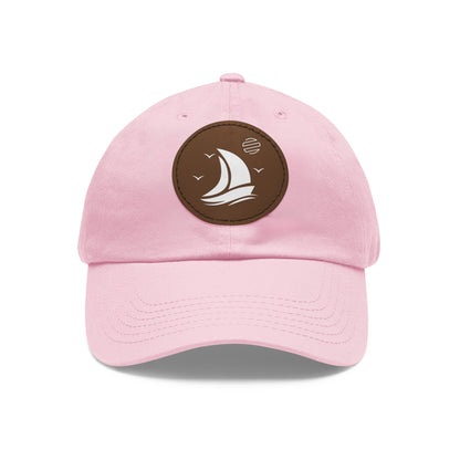 Set For Sail Leather Patch Dad Hat — Nautical Baseball Cap