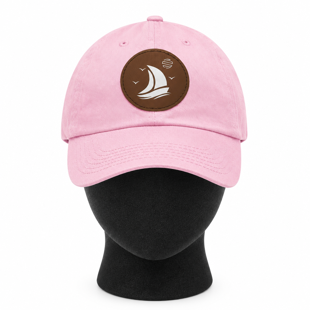Set For Sail Leather Patch Dad Hat — Nautical Baseball Cap