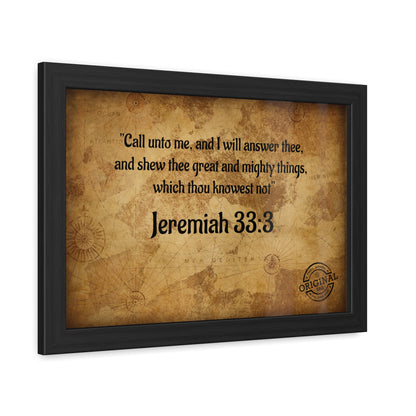 Jeremiah 33:3 Framed Poster — Inspirational Scripture Wall Art