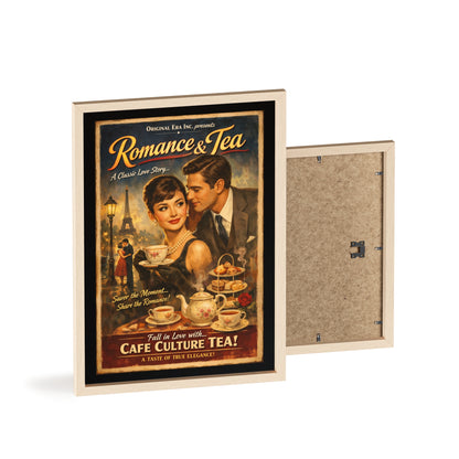 Romance & Tea Vintage Cafe Poster — Framed Wall Art