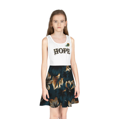 Girls' Peacock Hope Sundress — Floral Tank Dress for Kids