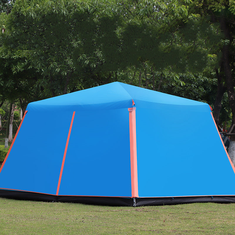 Outdoor Fully Automatic Aluminum Pole Double-Layer Rainstorm Camping Tent for 3-8 People, Thickened Large Field Shelter
