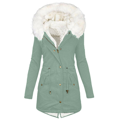 Women's cotton padded jacket with white collar