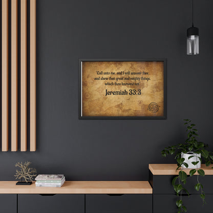 Jeremiah 33:3 Framed Poster — Inspirational Scripture Wall Art