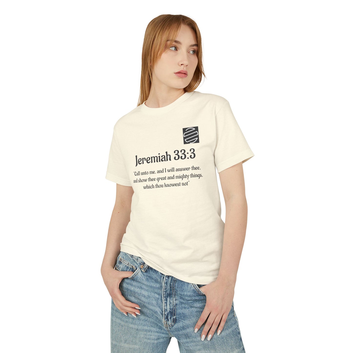 Jeremiah 33:3 Scripture Tee — 'Call unto me...' Faith Graphic T-Shirt