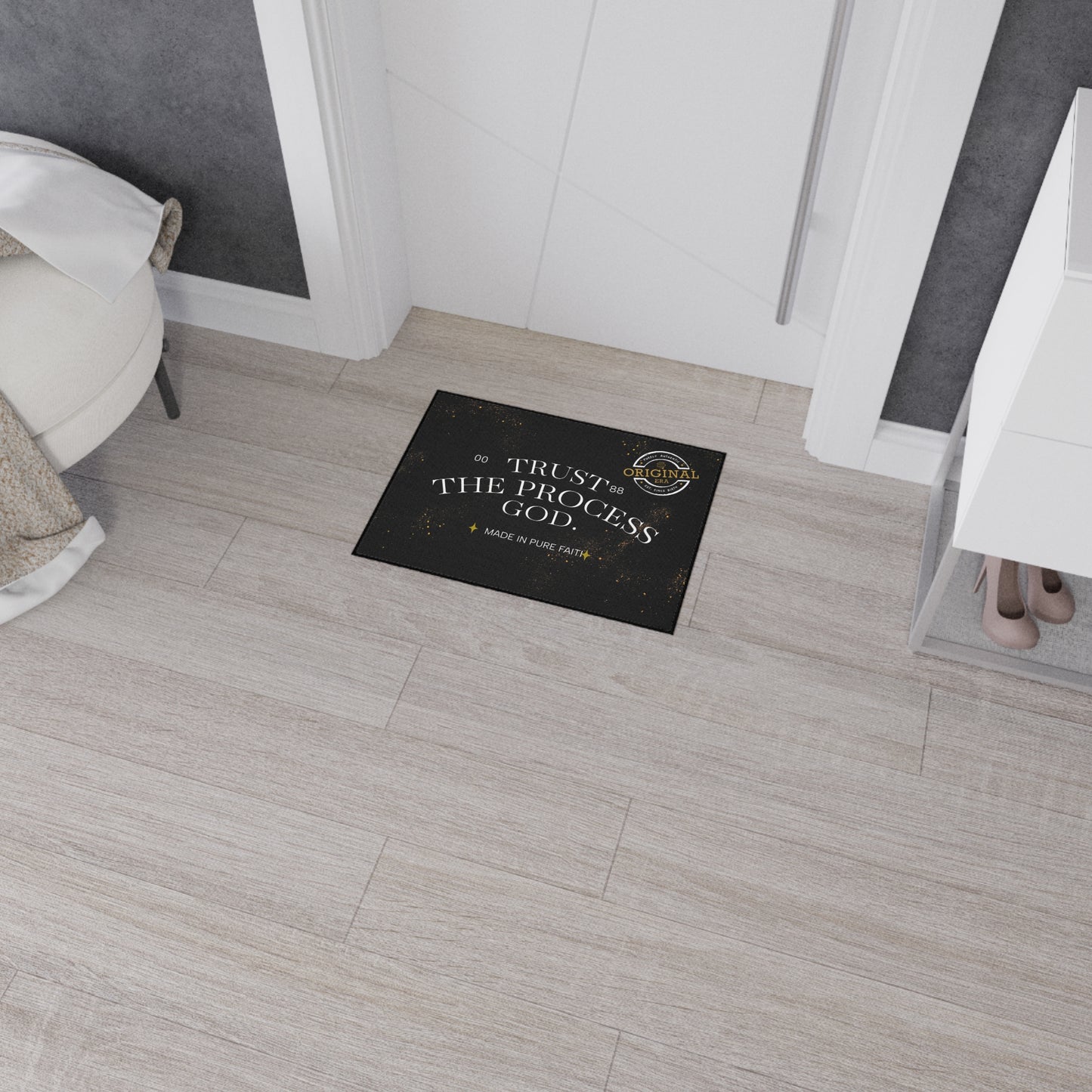 Heavy Duty Floor Mat with Inspirational Design - Trust the Process, Non-Slip Area Rug, Motivational Home Decor, Faith-Based Welcome [...]
