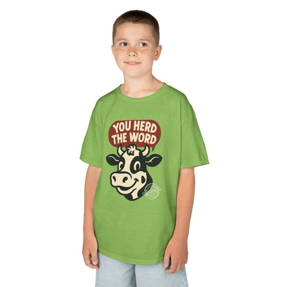Kids T‑Shirt — 'You Herd the Word' Cow Front & 'Faith Over Fear' Farm Graphic