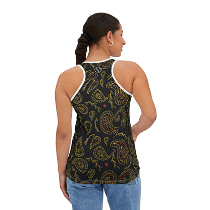 Women's Boho Black & Gold Tank Top