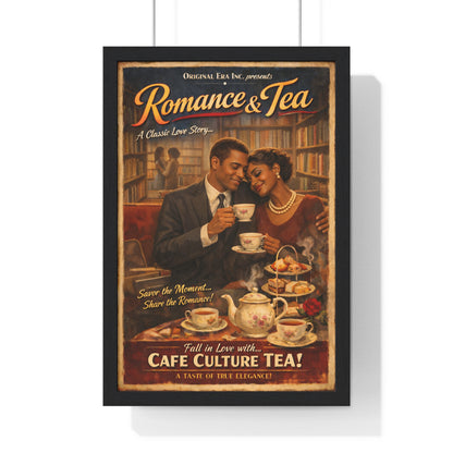 Romance & Tea Vintage Poster — Café Culture Tea Wall Art