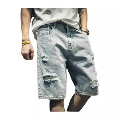 Men's Ripped Denim Shorts