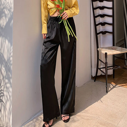 Acetate Wide-leg Ice Silk Pants
