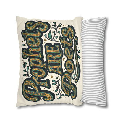Prophets Are Poets Decorative Pillowcase — Inspirational Quote Throw Pillow