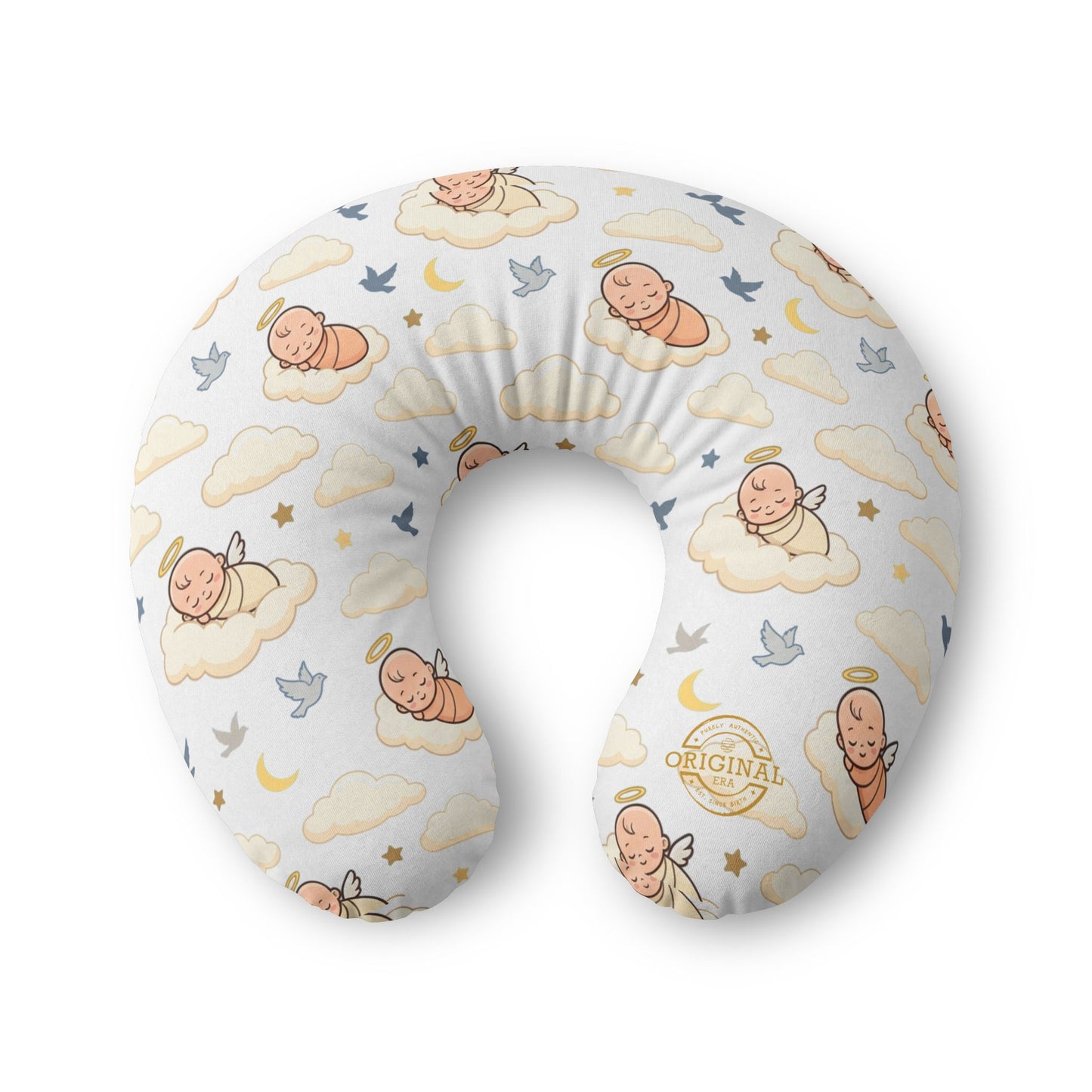 Nursing Pillow Cover — "Rest & Stay Blessed" Baby Cloud Print