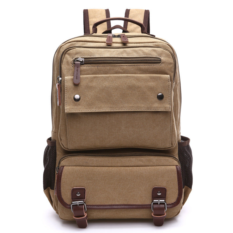 Multi-Pocket Canvas Travel Backpack