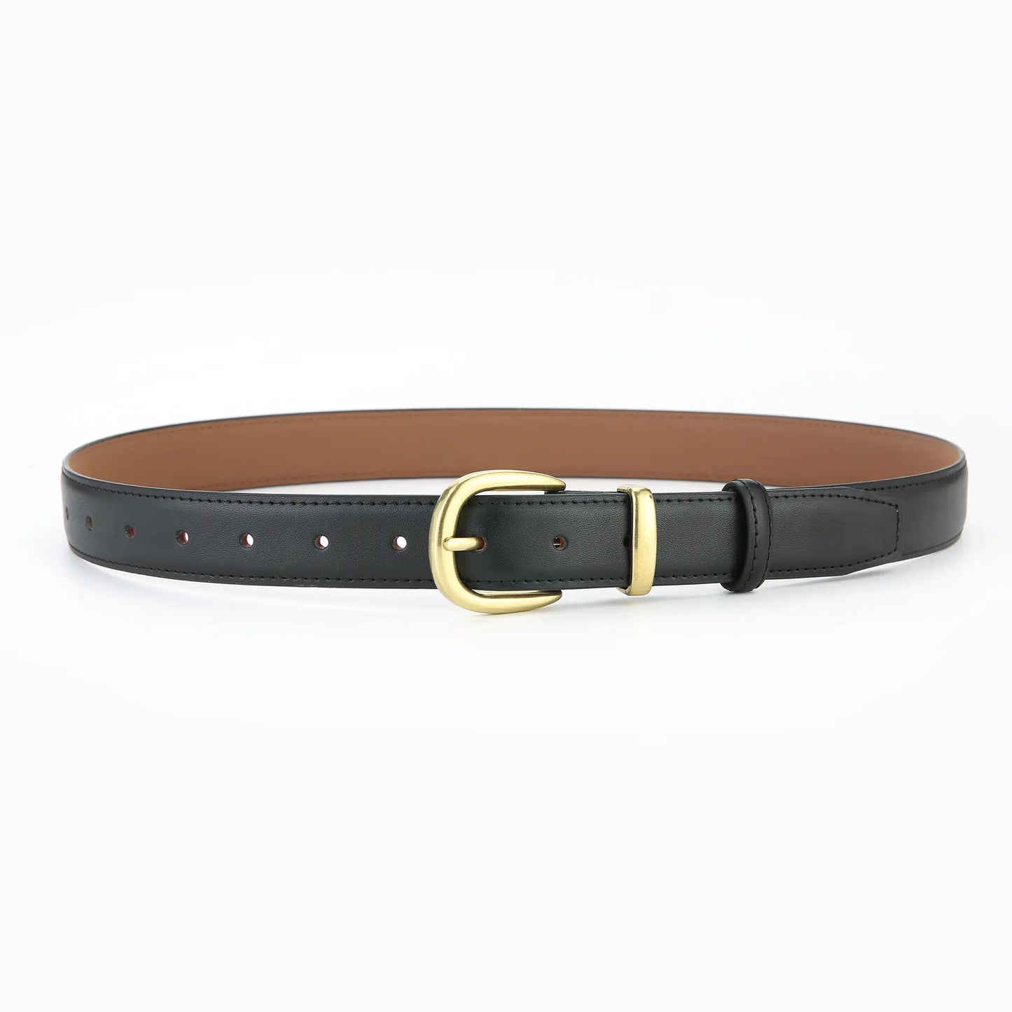 Women's Vintage Black Leather Belt for Jeans and Skirts