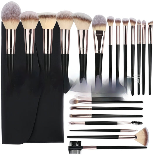 Black Makeup Brush Set – Face & Eyes
