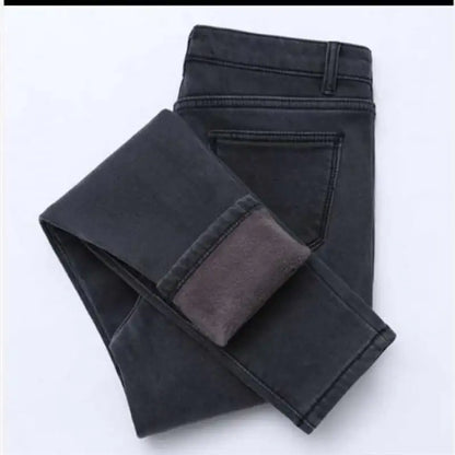 Women's Warm Black Cotton Fit Pants