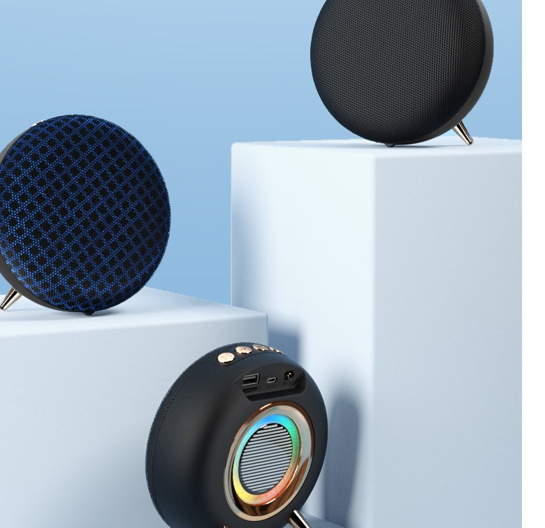 Creative Seven Lights Heavy Bass Cloth Art Bluetooth Speaker