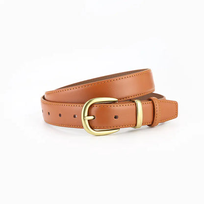 Women's Vintage Black Leather Belt for Jeans and Skirts