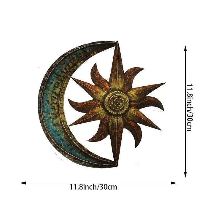Celestial Body Theme Metal Wall Art - Moon & Star Display