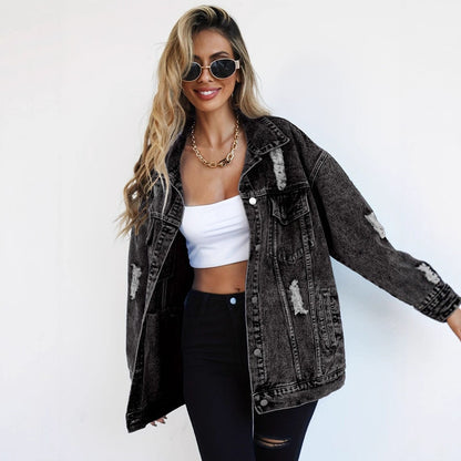 Women's Ripped Denim Jacket