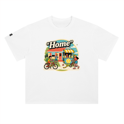 Retro "Home" Heavyweight Drop Shoulder Cotton T-Shirt