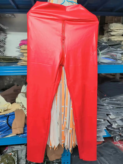 PC Leather Crotch Pants