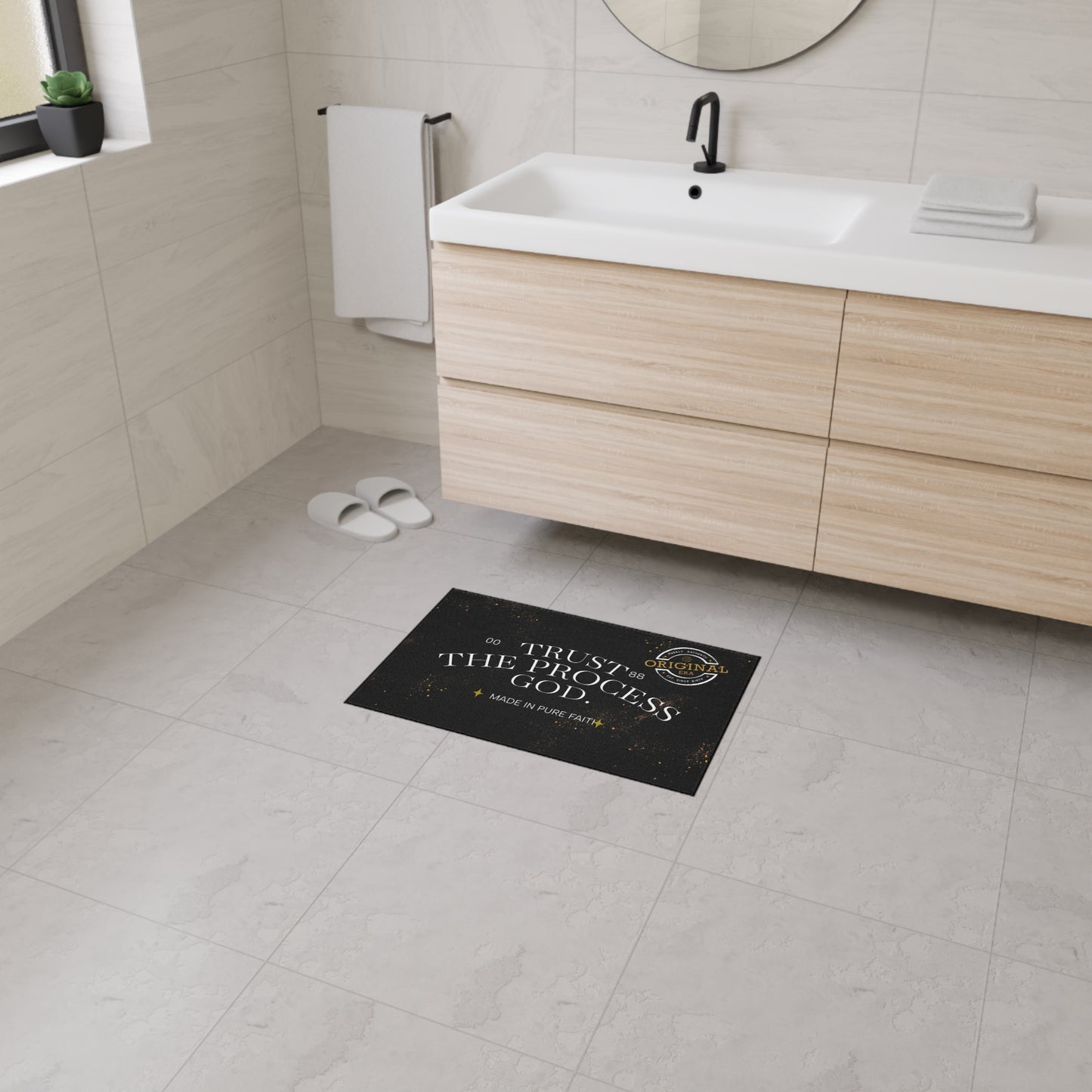Heavy Duty Floor Mat with Inspirational Design - Trust the Process, Non-Slip Area Rug, Motivational Home Decor, Faith-Based Welcome [...]
