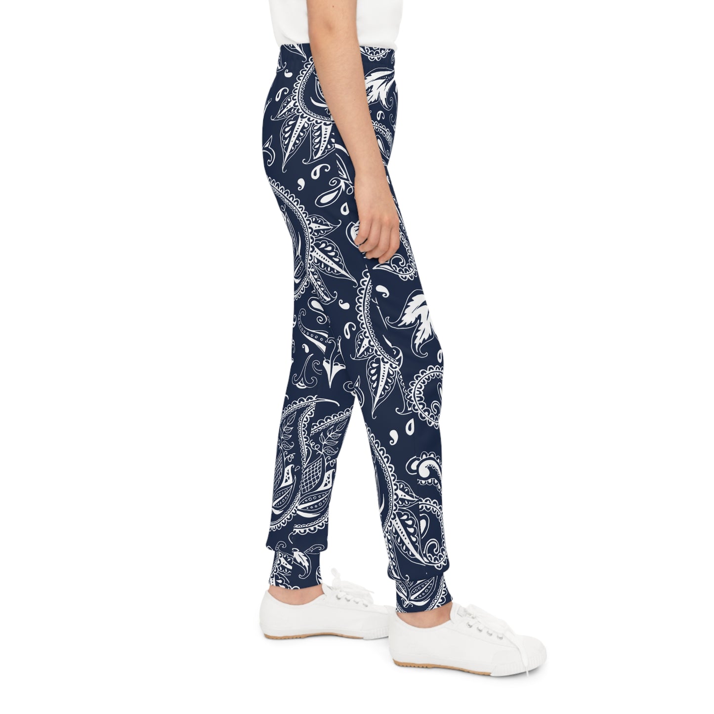 Kids Navy & White Joggers — Youth Sweatpants