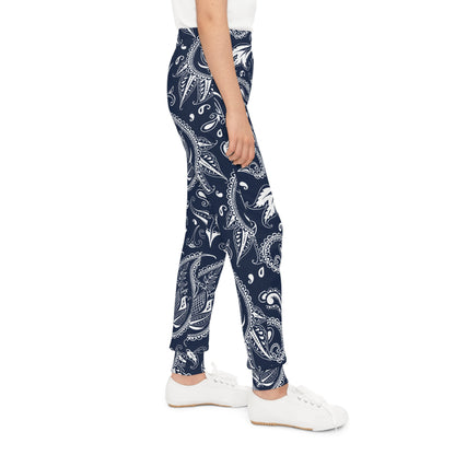 Kids Navy & White Joggers — Youth Sweatpants