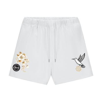 Unisex Floral Heavyweight Fleece Loose Fit Shorts