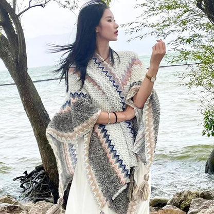Yunnan Vintage Fringe Travel Shawl