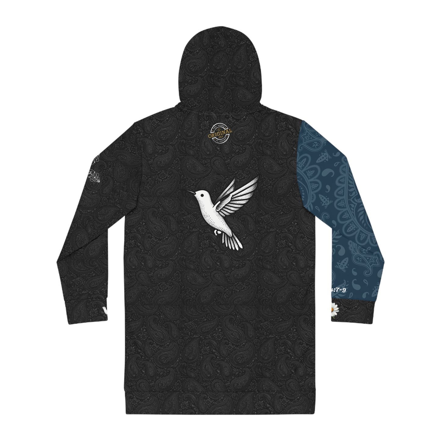 Hoodie Dress — 'True Love' Dove Graphic Cozy Pullover