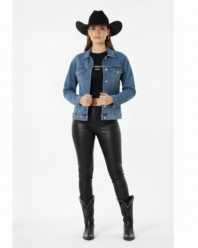 Denim Jacket — 'Armour of God' Patch Back Statement Jacket
