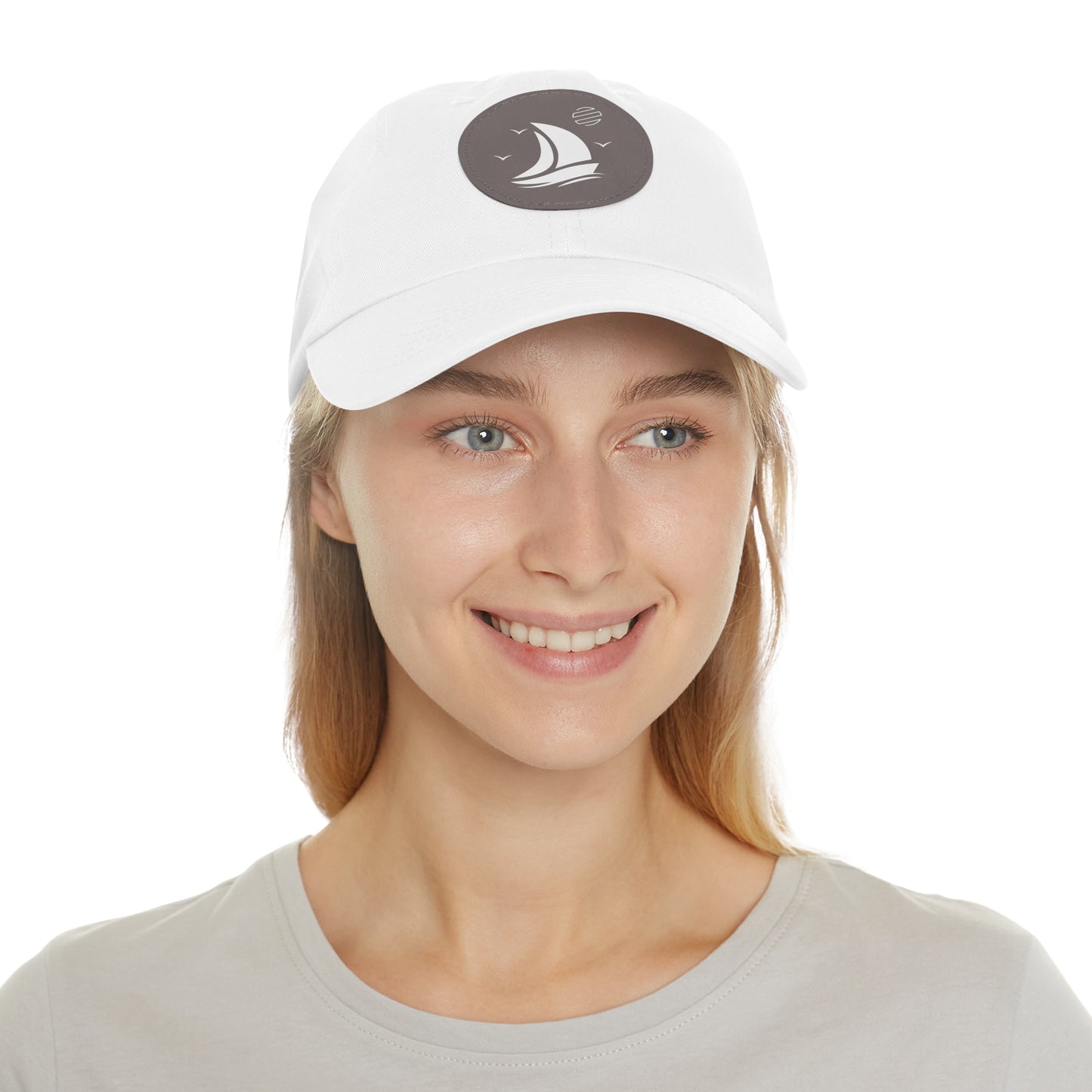 Set For Sail Leather Patch Dad Hat — Nautical Baseball Cap