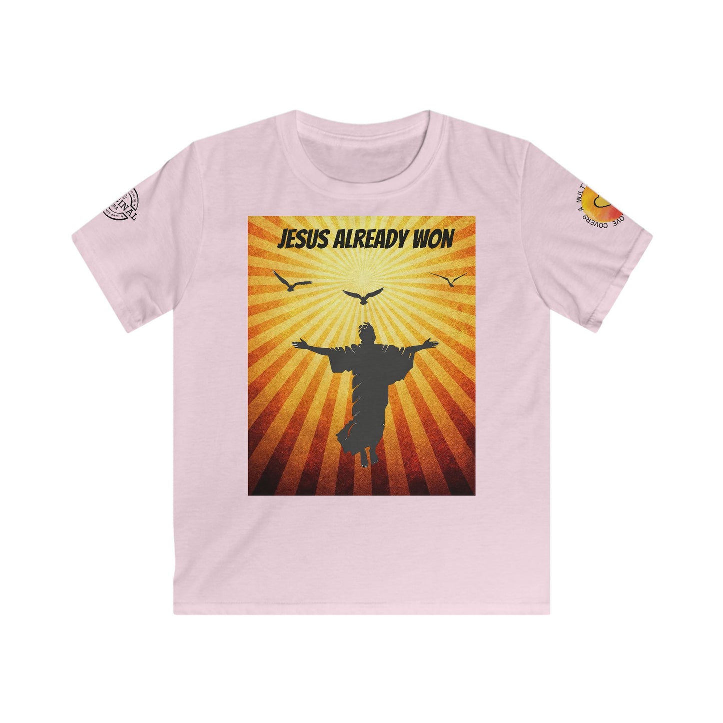 Kids Christian T‑Shirt — "Jesus Already Won / Check the Scoreboard" Graphic Tee