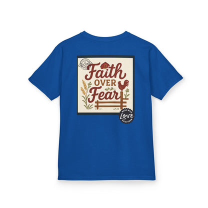 Kids T‑Shirt — 'You Herd the Word' Cow Front & 'Faith Over Fear' Farm Graphic