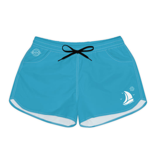 Sailboat Breeze Women's Casual Shorts — Teal Beach Lounge Shorts