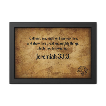 Jeremiah 33:3 Framed Poster — Inspirational Scripture Wall Art
