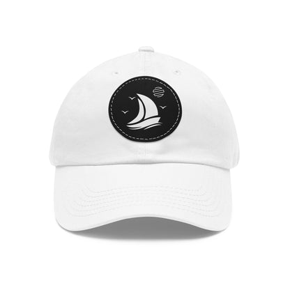 Set For Sail Leather Patch Dad Hat — Nautical Baseball Cap
