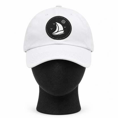 Set For Sail Leather Patch Dad Hat — Nautical Baseball Cap