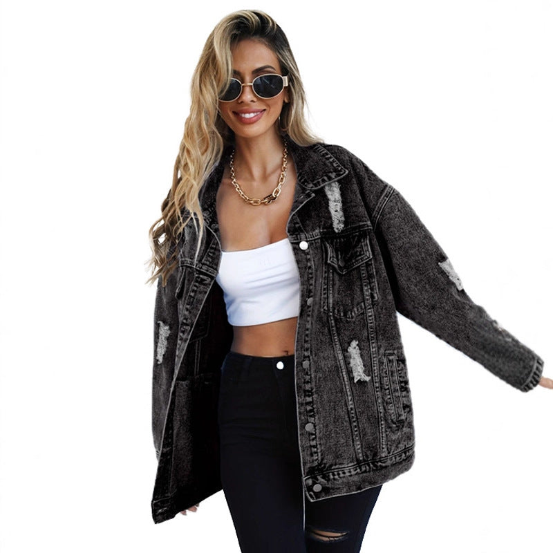 Women's Ripped Denim Jacket