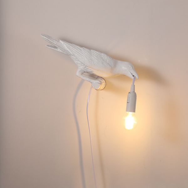 Unique Black & White Bird Shape Table & Wall Lamp