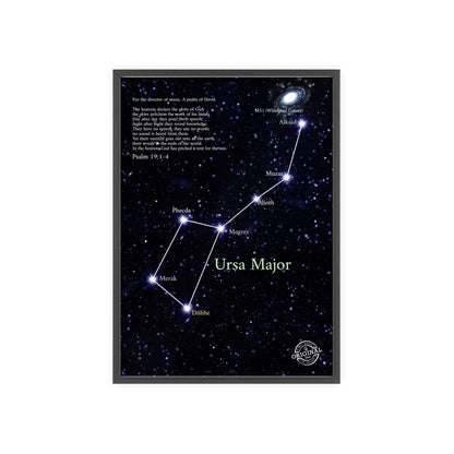 Ursa Major Constellation Star Map Poster with Wooden Frame — Astrology Wall Art