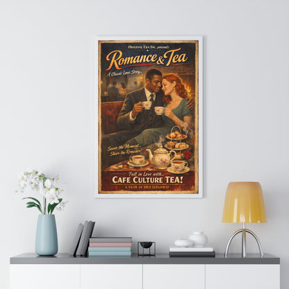 Romance & Tea Vintage Poster — Cafe Culture Tea Wall Art