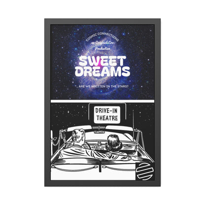 Sweet Dreams Drive-In Framed Poster — Retro Night Sky Print
