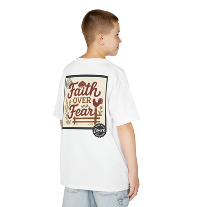 Kids T‑Shirt — 'You Herd the Word' Cow Front & 'Faith Over Fear' Farm Graphic
