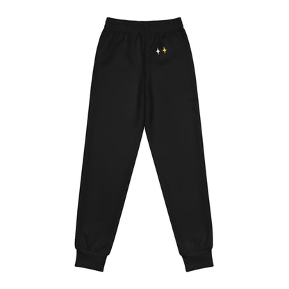 Kids Black Golden Script Sparkle Joggers
